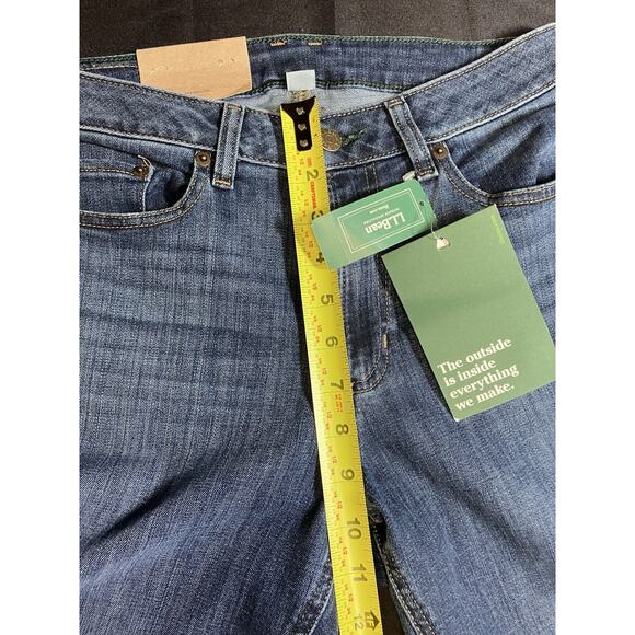 LL Bean Bean Flex Jeans Womens Sz 8 Straight Leg Favorite Fit Denim Regular NWT - Picture 7 of 8